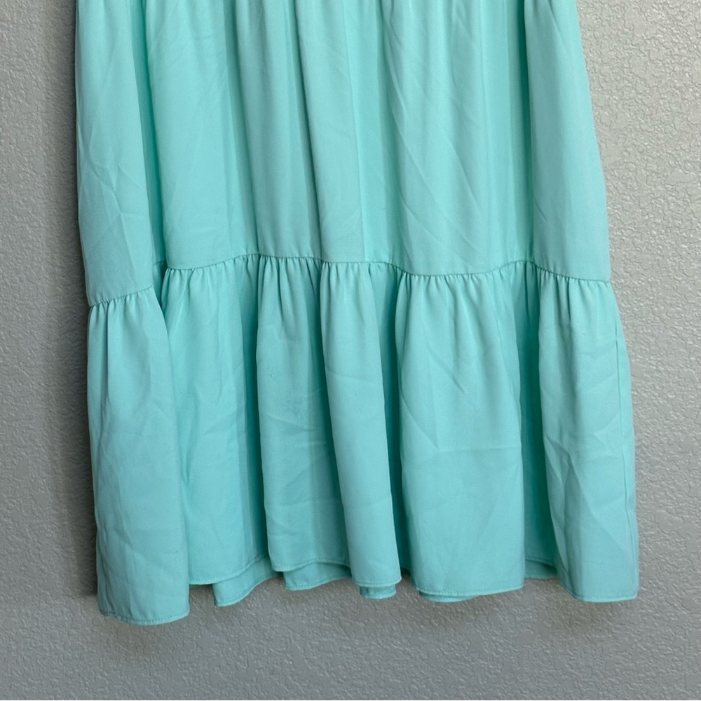 Amanda Uprichard Mint Green Tiered Sleeveless V-Neck Dress Size S Spring - Picture 4 of 8